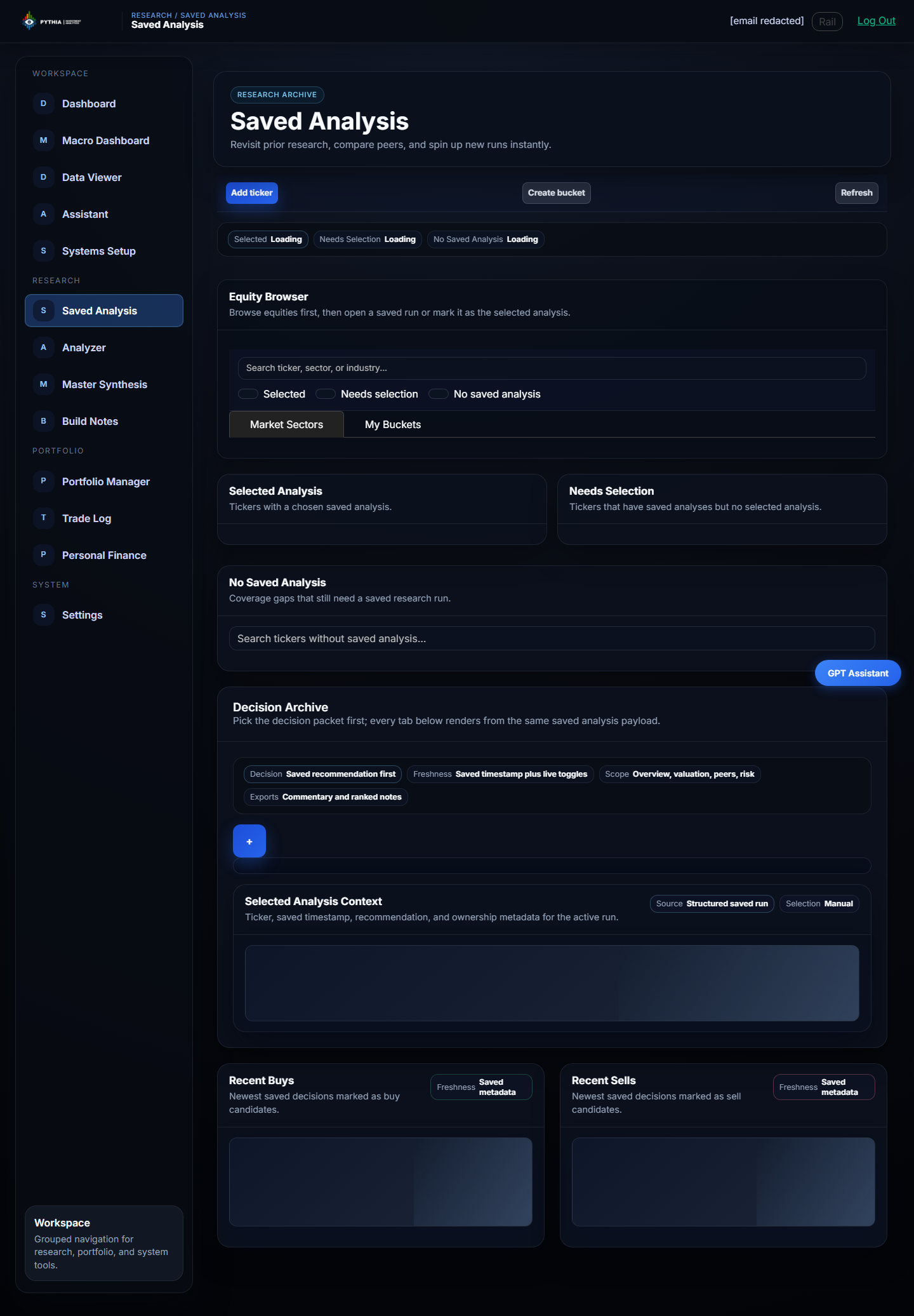Saved analysis product screenshot